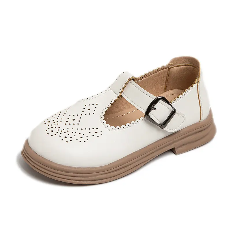 Girls Leather Shoes for Wedding Party Fashion Princess Vintage T-strap Kids Flats Breathable Soft Spring Autumn Brand New Soft