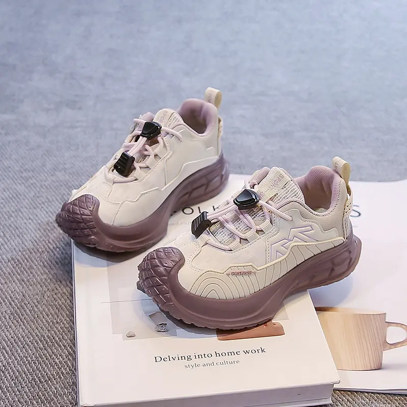 Students Sports Shoes Toes Capped Handsome for Kids Sneaker Non-slip 2025 Autumn New Children Running Shoes Breathable Pull Rope