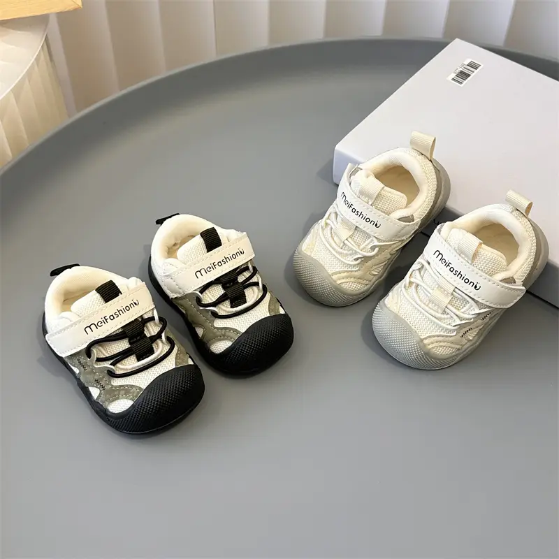 Baby Walking Shoes Toes Capped Anti-kicked Kids Sports Shoes Mesh Breathable 2025 Autumn New Boys Girls Casual Shoes Soft Bottom