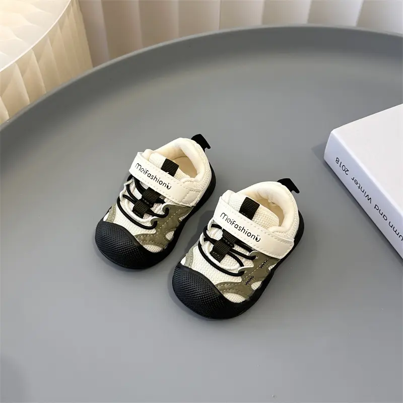 Baby Walking Shoes Toes Capped Anti-kicked Kids Sports Shoes Mesh Breathable 2025 Autumn New Boys Girls Casual Shoes Soft Bottom