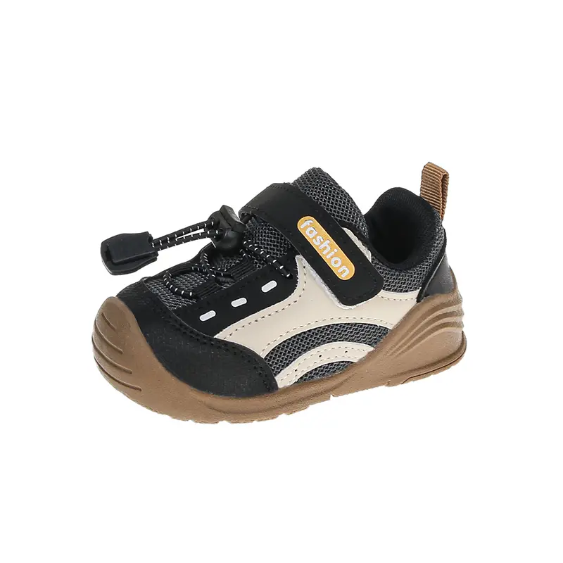 Baby Walking Shoes Handsome for Boys Sports Shoes Toes Capped Soft Bottom 2025 Autumn New Children Running Shoes Hook&loop