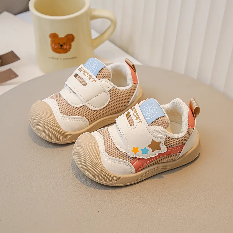 Baby Casual Shoes Toes Capped Soft Bottom Kids Walking Shoes Mesh Breathable 2025 Autumn New Boys Girls Running Shoes Non-slip