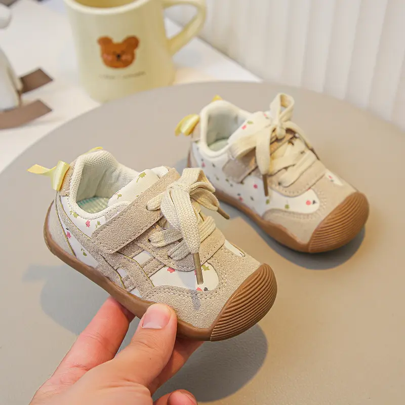 Baby Casual Shoes Soft Sole Princess Style for Girls Fashion Shoes Sweet Back Bows 2025 Autumn New Kids Walking Shoes Size 17-27