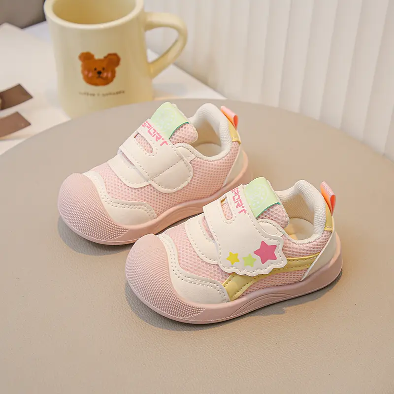 Baby Casual Shoes Toes Capped Soft Bottom Kids Walking Shoes Mesh Breathable 2025 Autumn New Boys Girls Running Shoes Non-slip