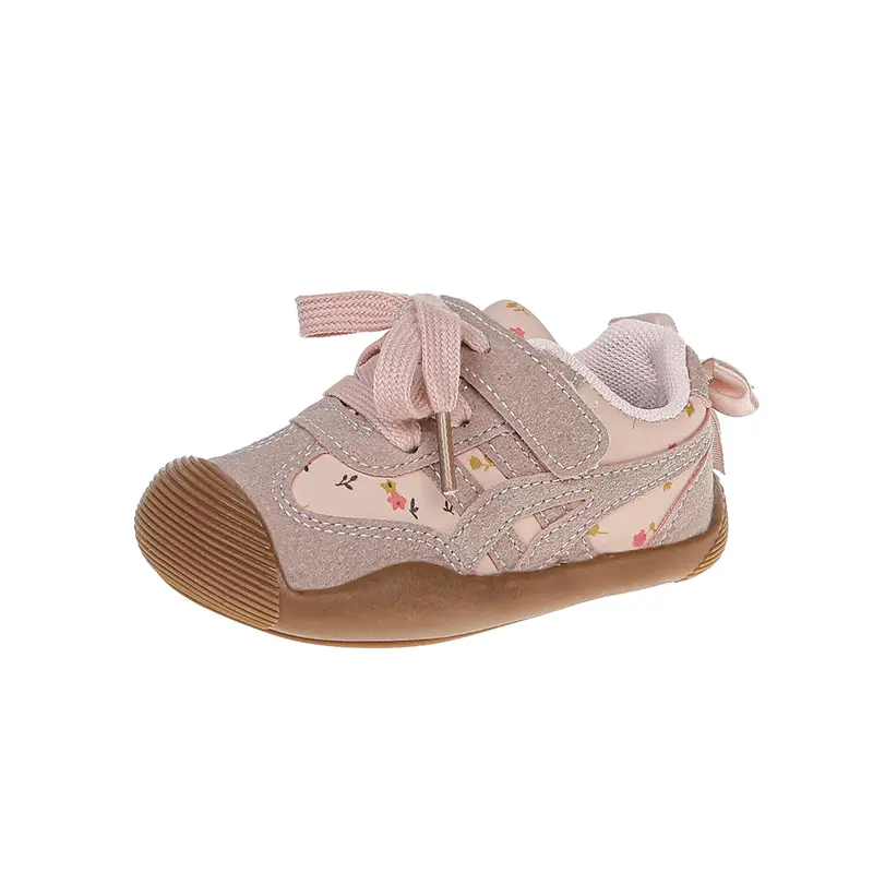Baby Casual Shoes Soft Sole Princess Style for Girls Fashion Shoes Sweet Back Bows 2025 Autumn New Kids Walking Shoes Size 17-27