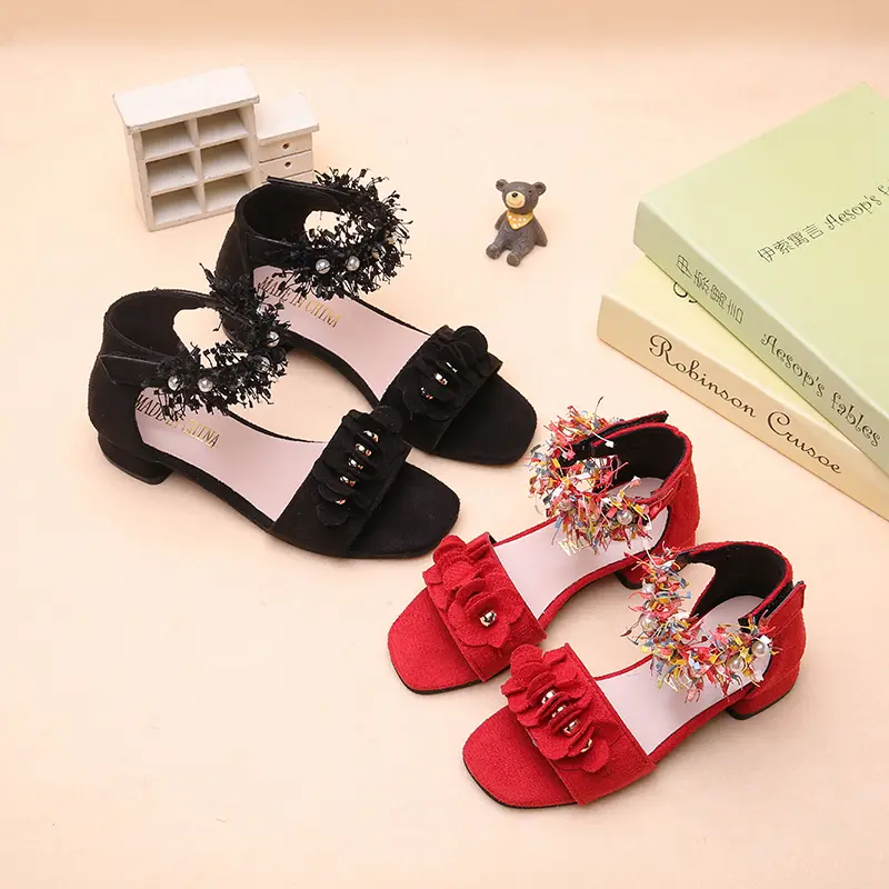 Little Girl Sandal Summer Wedding Party Princess New Fashion Children High Heel Shoes Versatile Kids Causal Performance Sandals