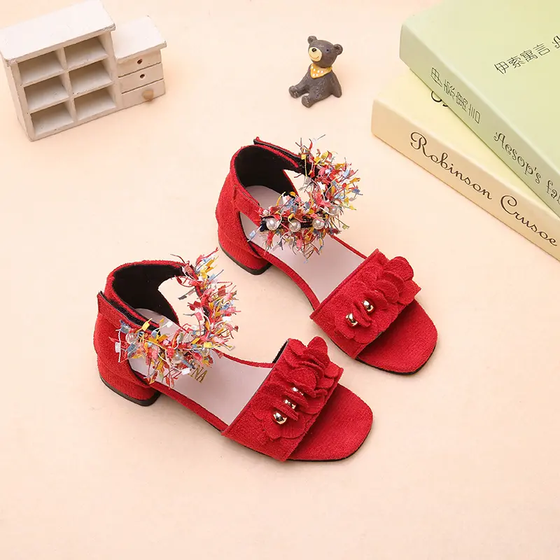 Little Girl Sandal Summer Wedding Party Princess New Fashion Children High Heel Shoes Versatile Kids Causal Performance Sandals