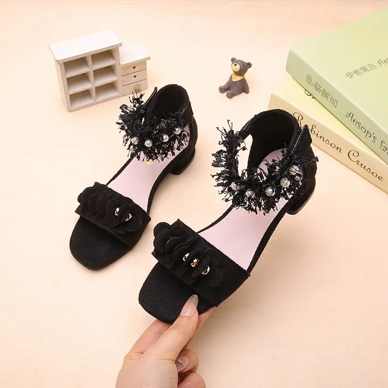 Little Girl Sandal Summer Wedding Party Princess New Fashion Children High Heel Shoes Versatile Kids Causal Performance Sandals