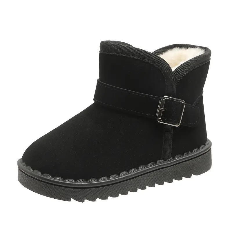 Boys Thermal Boots Kids Versatile Casual Buckle Non-slip Children Fashion Simple Non-slip Girls Snow Boots Cotton Winter Autumn
