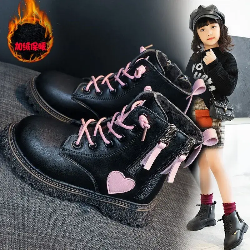 Girls Ankle Boots 2023 New Autumn and Winter Fashion Double Zip Beautiful Princess Non-slip Performance Boots for Catwalk Casual