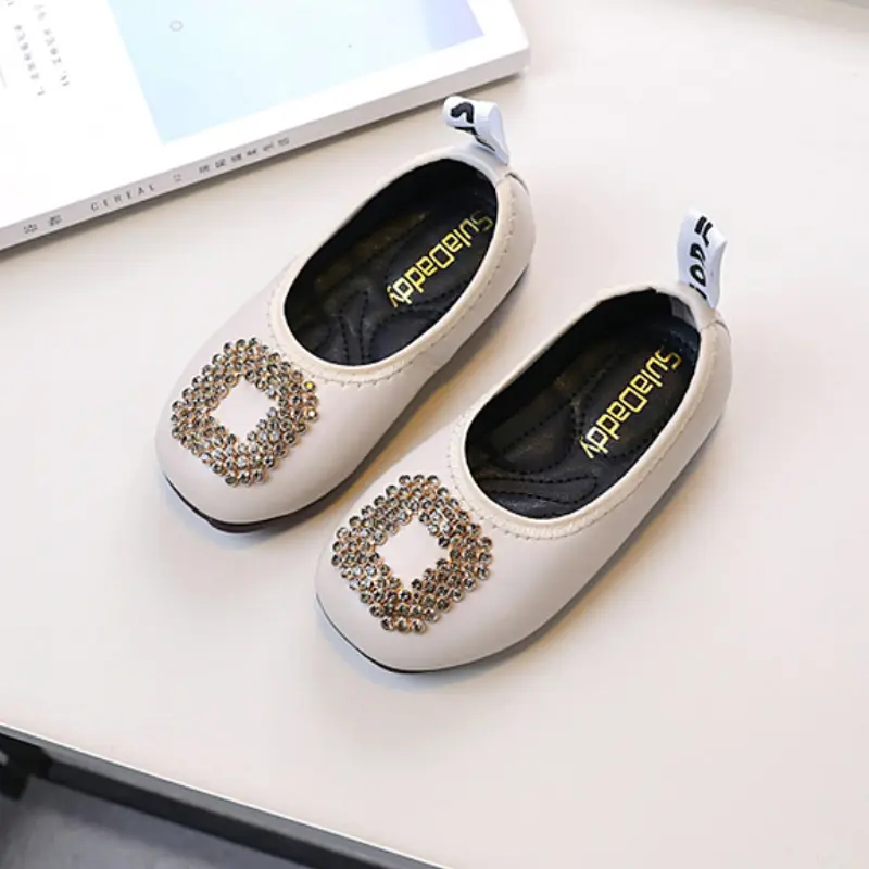 Children's Leather Shoes Non-slip Soft PU Princess Girls' Flat Shoes Spring Autumn Ballet Shoes Kids Slip-on Moccasins Classic