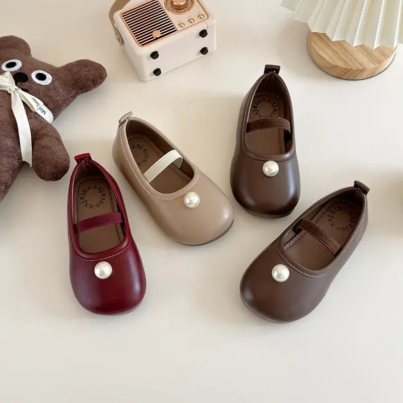 2025 Children Leather Shoes for Girls Spring Autumn New Fashion Korean Style Soft Bottom Anti-slippery Princess Versatile Shoes
