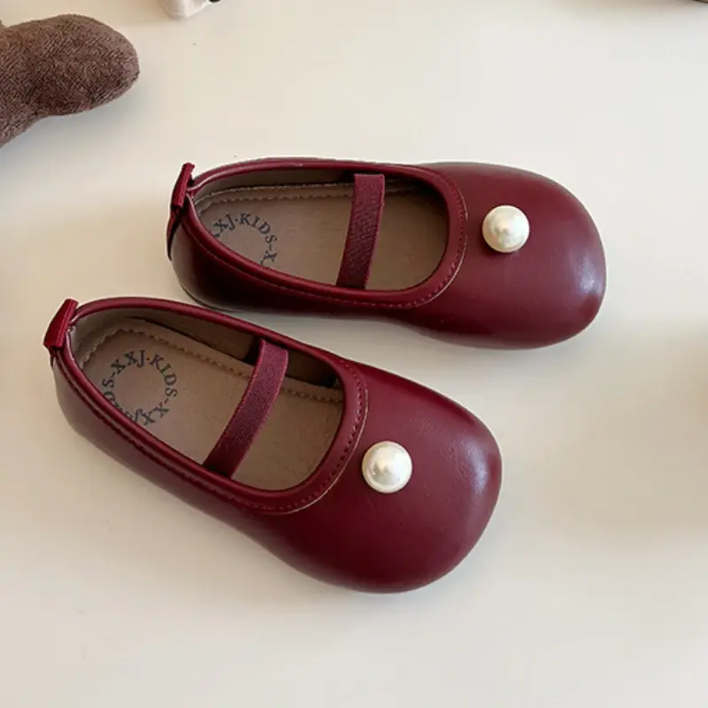 2025 Children Leather Shoes for Girls Spring Autumn New Fashion Korean Style Soft Bottom Anti-slippery Princess Versatile Shoes