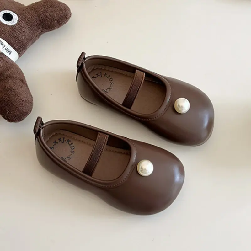 2025 Children Leather Shoes for Girls Spring Autumn New Fashion Korean Style Soft Bottom Anti-slippery Princess Versatile Shoes