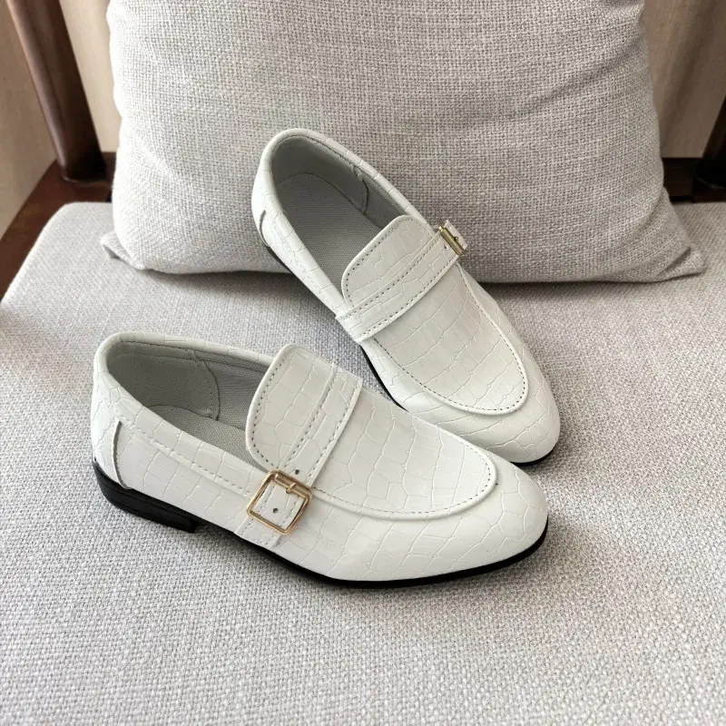 New Spring Autumn Children Leather Shoes Black Versatile Boys Wedding Spring Loafers Fashion Lace Up Kids Suit Shoes Pointed Toe