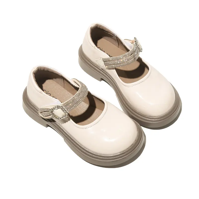 Children's Leather Shoes Spring Autumn New Black School Girl Shoes Glossy PU Kids Fashion Princess Thick Bottom Mary Jane Shoes
