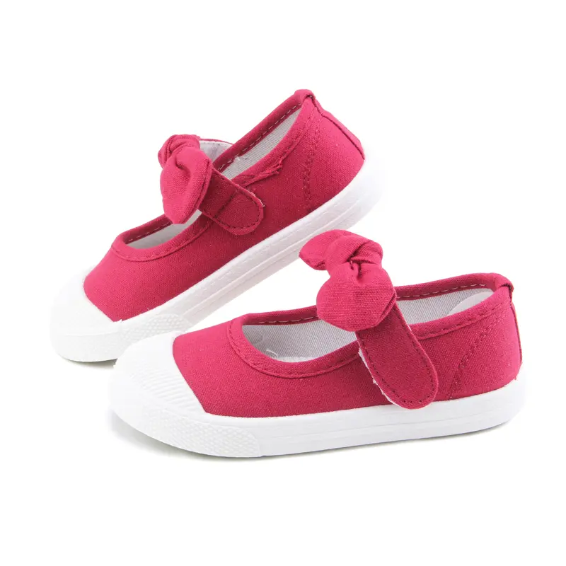 Baby Girl Shoes Canvas Casual Kids Shoes With Bowtie Bow-knot Solid Candy  Girls Sneakers Children Soft Shoes 21-30 Classic