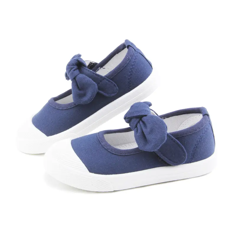 Baby Girl Shoes Canvas Casual Kids Shoes With Bowtie Bow-knot Solid Candy  Girls Sneakers Children Soft Shoes 21-30 Classic