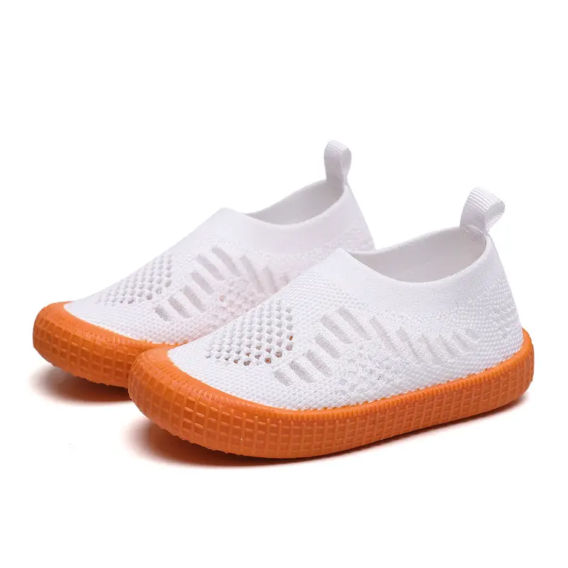 Kids Shoes Boys Shoes Children's Sneakers Girls' Sneakers Casual Soft Fashion Breathable Stretch Fabric White Shoes Cut-outs New
