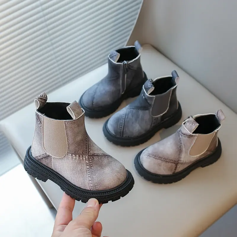 Baby Kids Fashion Boots 2025 New Autumn Winter Brand New Boys Girls Ankle Boots Zipper Toddlers Children Chelsea Boots Anti-skid