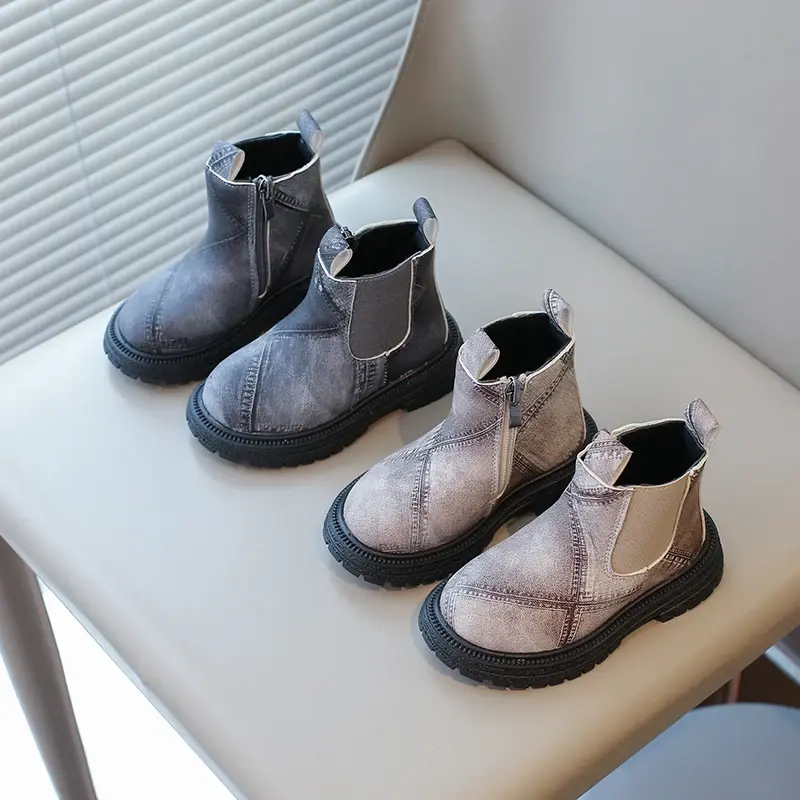 Baby Kids Fashion Boots 2025 New Autumn Winter Brand New Boys Girls Ankle Boots Zipper Toddlers Children Chelsea Boots Anti-skid