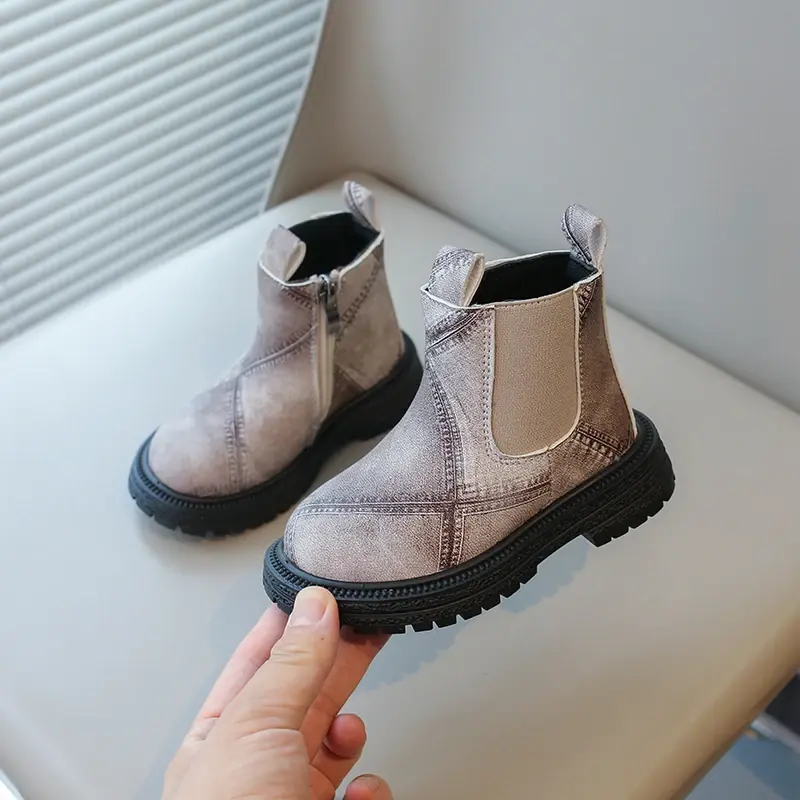 Baby Kids Fashion Boots 2025 New Autumn Winter Brand New Boys Girls Ankle Boots Zipper Toddlers Children Chelsea Boots Anti-skid
