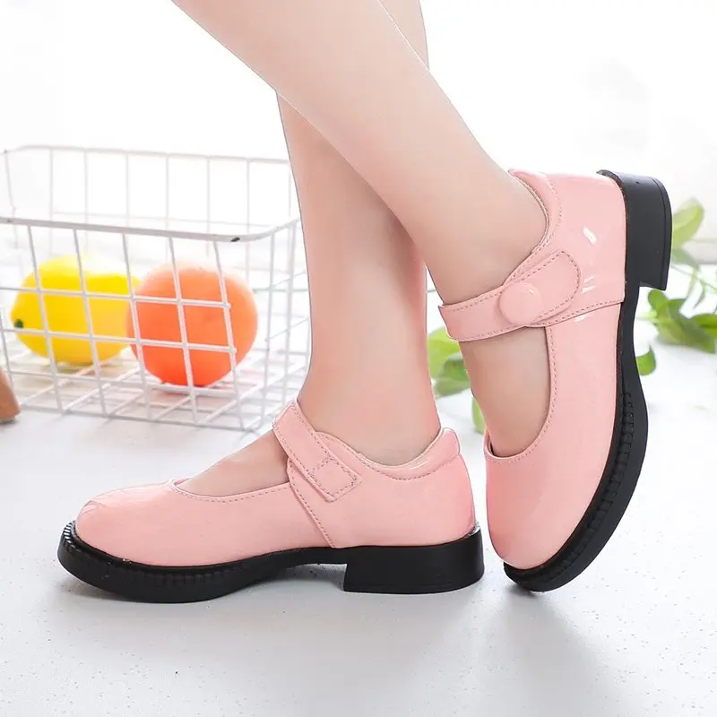 Girls Leather Shoes for Wedding Party Black White School Shoes Children Dress Shoes Princess Sweet Kids Mary Janes Classic 26-36