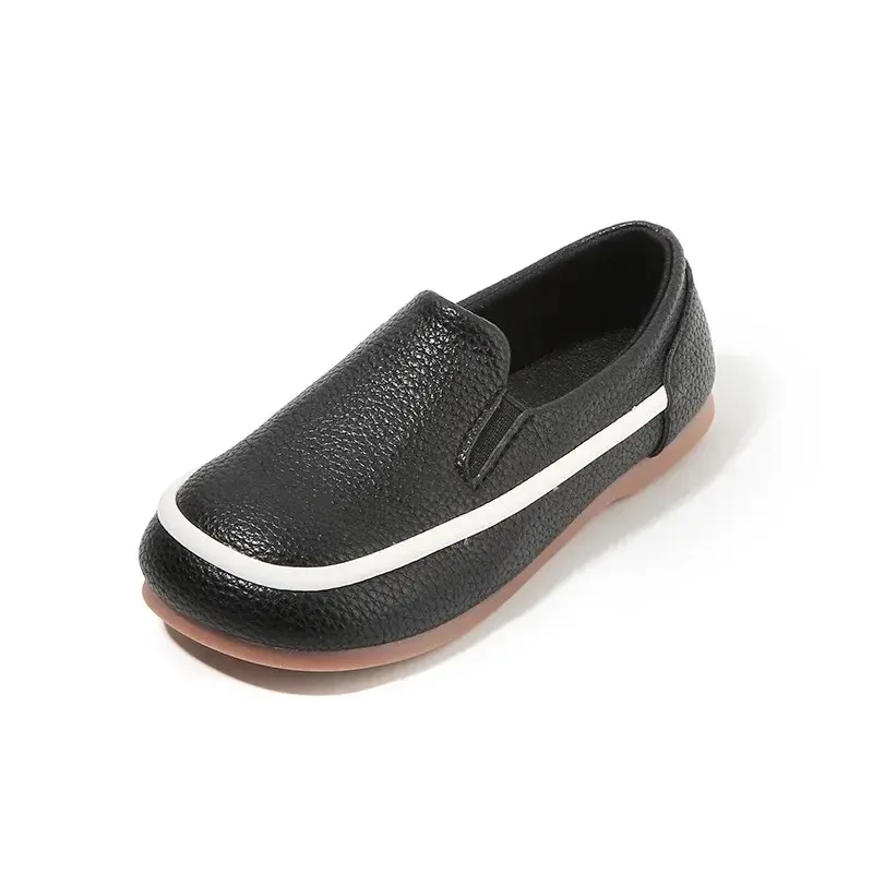 Boys Casual Shoes for Toddlers Children Fashion Classic PU Leather Slip-on Kids Flats All-match Loafers British Style Soft Shoes