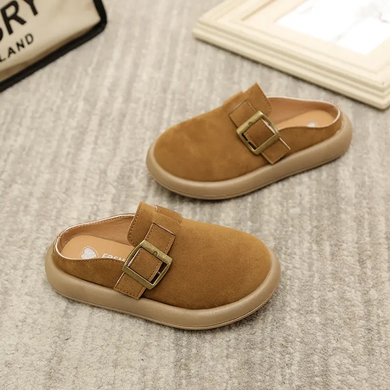 2024 New Children's Slippers Home Soft Bottom Girls Versatile Slip-on Shoes Fashion Causal Kids Mules Slippers Simple Round-toe