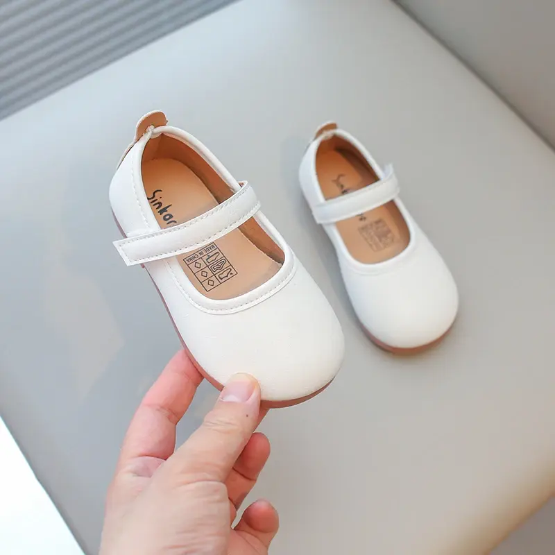 JGSHOWKITO Girls Simple Leather Shoes Fashion Princess Sweet Kids Flats Children Mary Janes for Wedding Party Classic Style Cute