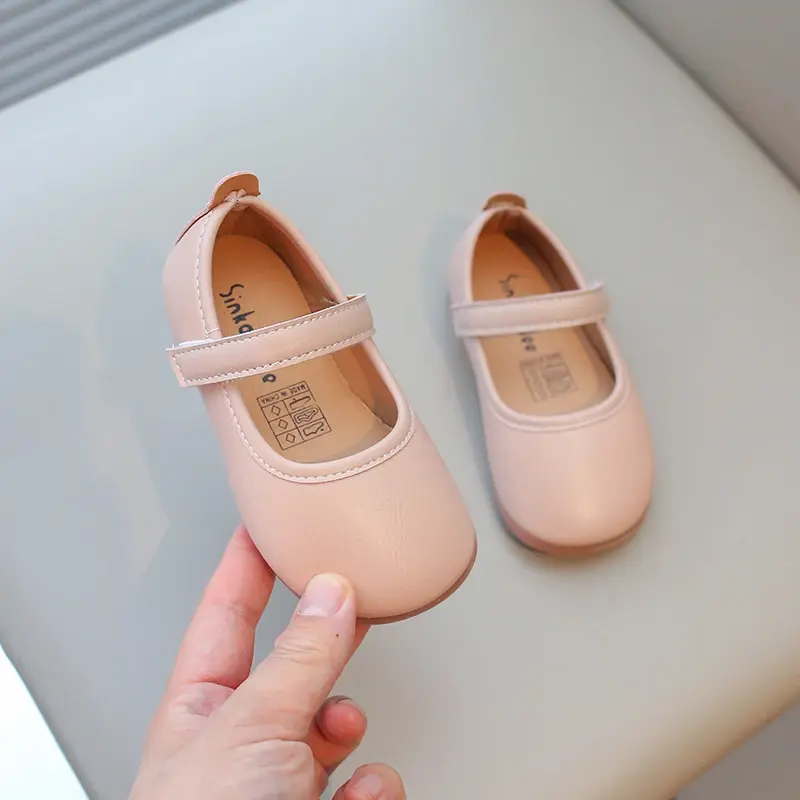 JGSHOWKITO Girls Simple Leather Shoes Fashion Princess Sweet Kids Flats Children Mary Janes for Wedding Party Classic Style Cute