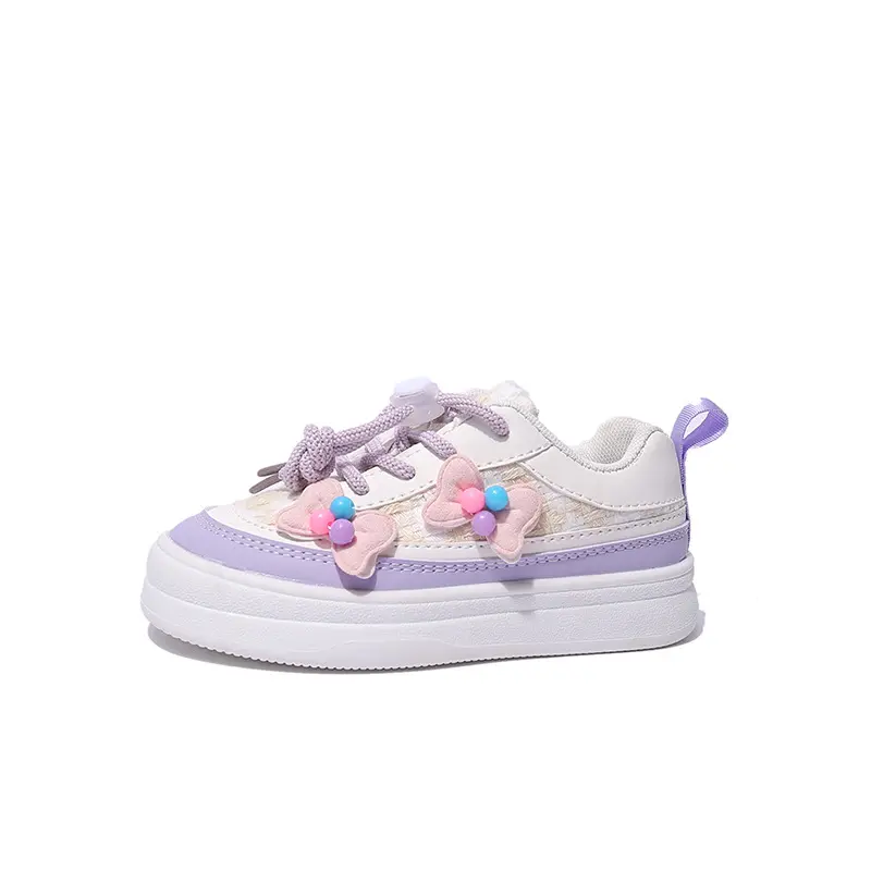 Children Tennis Shoes Causal Versatile Girls Walking Shoes for School Fashion Thick Bottom Kids Running Sneakers Cute Bowtie