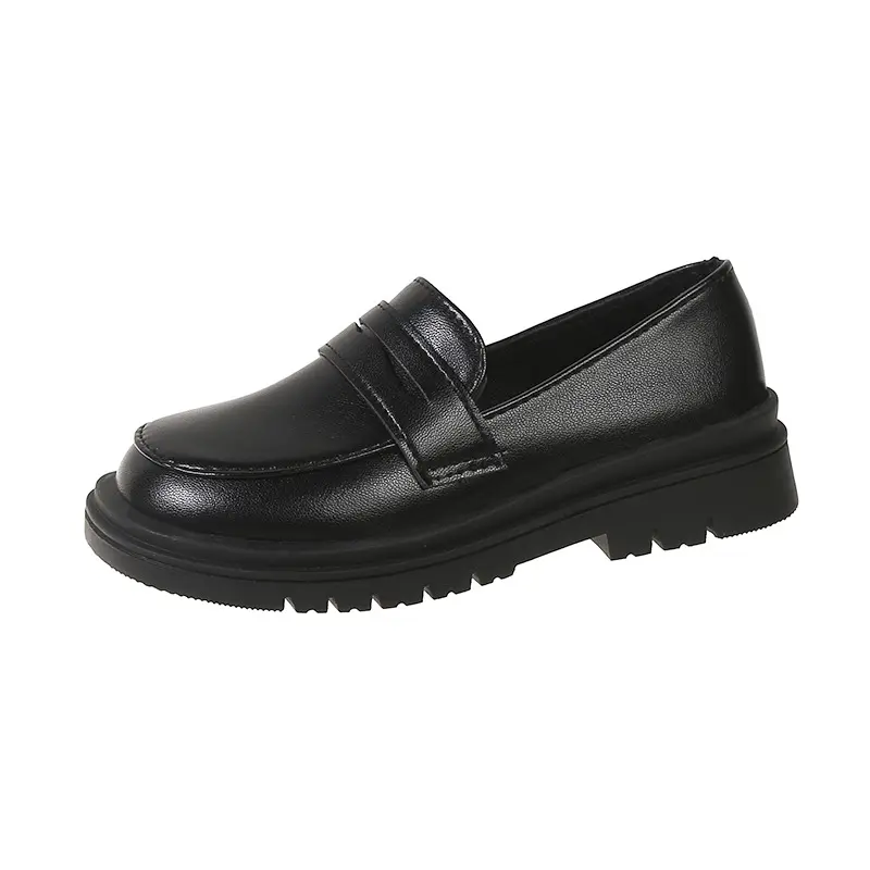 Kids Leather Shoe Fashion Black Shoes for Girls Boys School Formal Versatile Children's Loafers Non-slip Causal Toddlers Flats