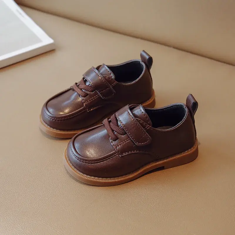 Children's Leather Shoes Solid Color Girls' Flat Shoes Breathable Spring Autumn Kids Fashion Boys Causal School Shoes Non-slip