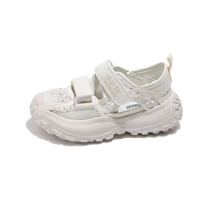 Summer Children Sports Sandals Fashion Girls Causal Princess Sandals 2024 New Cut-outs Chunky Kids School Solid Color Sandals