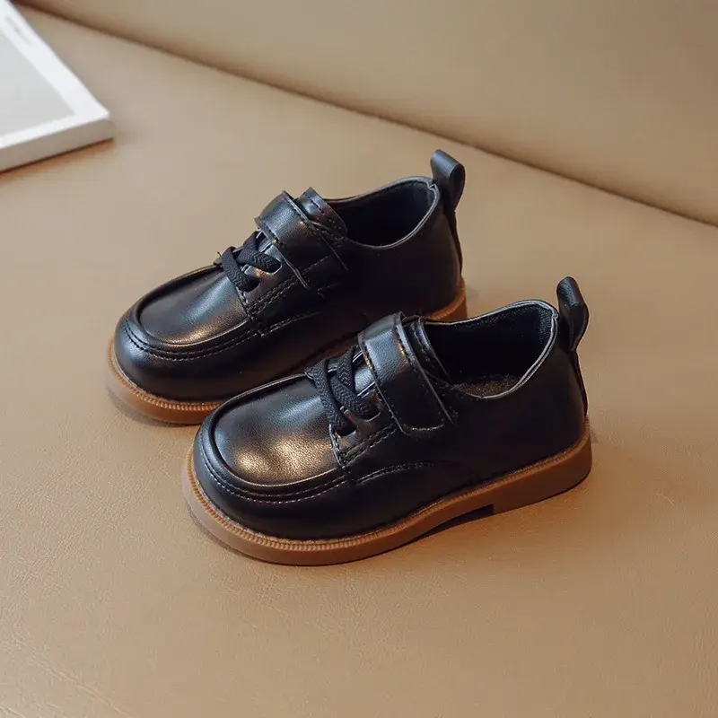 Children's Leather Shoes Solid Color Girls' Flat Shoes Breathable Spring Autumn Kids Fashion Boys Causal School Shoes Non-slip