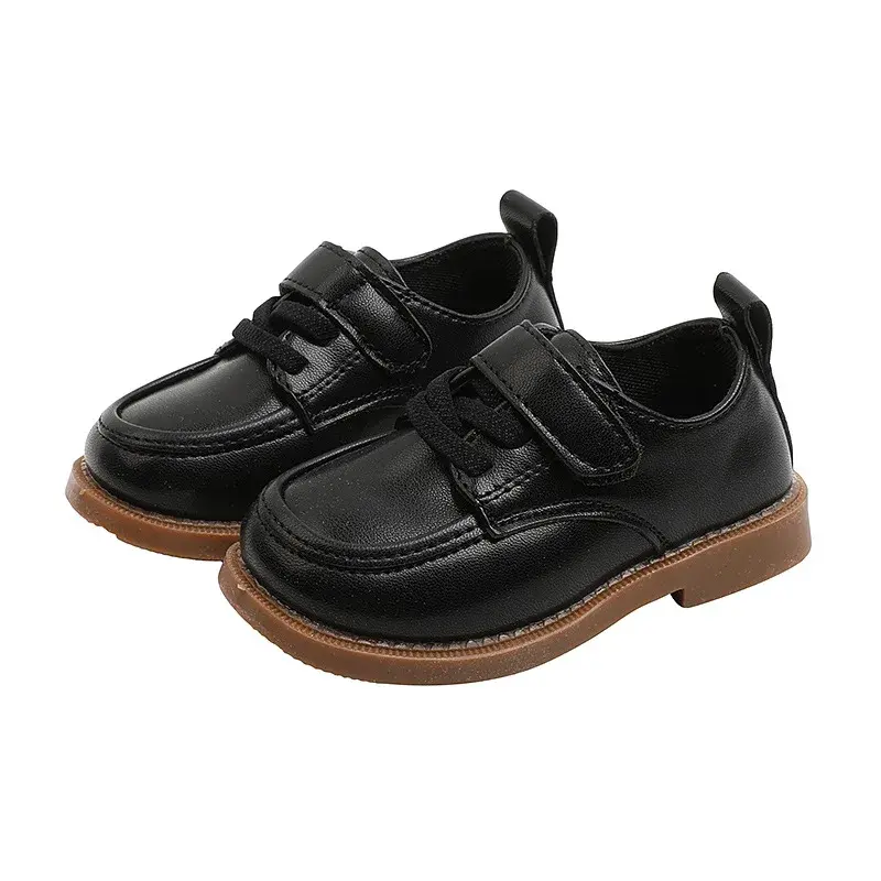 Children's Leather Shoes Solid Color Girls' Flat Shoes Breathable Spring Autumn Kids Fashion Boys Causal School Shoes Non-slip