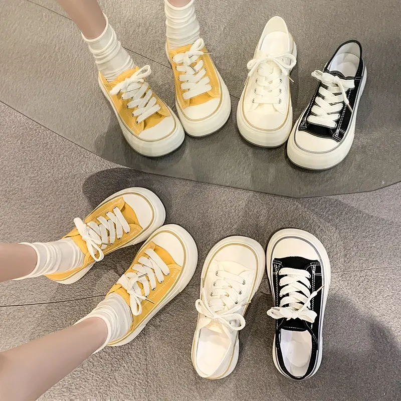 2025 Woman Casual Shoe Spring New Fashionable Korean Style Soft Bottom Anti-slipepry Versatile Daily Simple Low-top Canvas Shoes