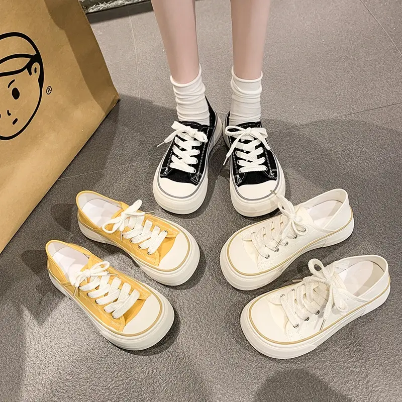 2025 Woman Casual Shoe Spring New Fashionable Korean Style Soft Bottom Anti-slipepry Versatile Daily Simple Low-top Canvas Shoes