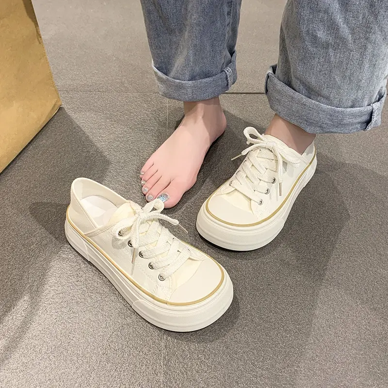2025 Woman Casual Shoe Spring New Fashionable Korean Style Soft Bottom Anti-slipepry Versatile Daily Simple Low-top Canvas Shoes