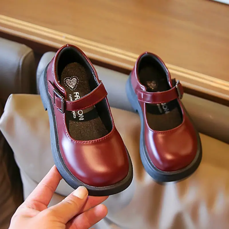 Children's Leather Shoes Spring Autumn Versatile Kids Girls Causal Single Shoes Fashion Korean Style Princess Mary Jane Shoes