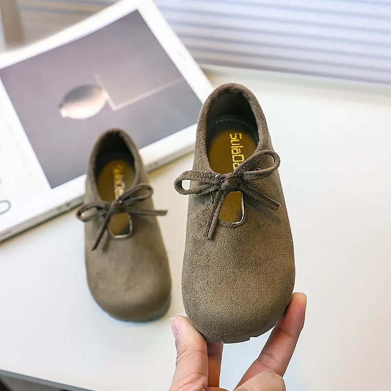 Children's Loafers Shallow Bowknot Girls' Flat Shoes Fashion Toddlers Versatile Moccasins Spring Autumn Causal Kids Leather Shoe
