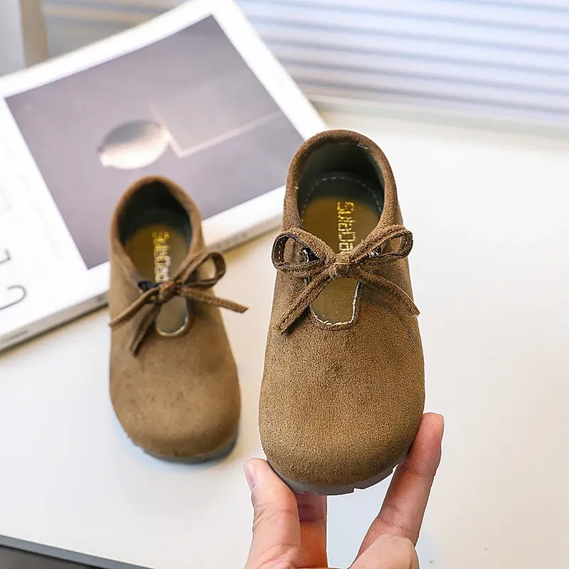 Children's Loafers Shallow Bowknot Girls' Flat Shoes Fashion Toddlers Versatile Moccasins Spring Autumn Causal Kids Leather Shoe
