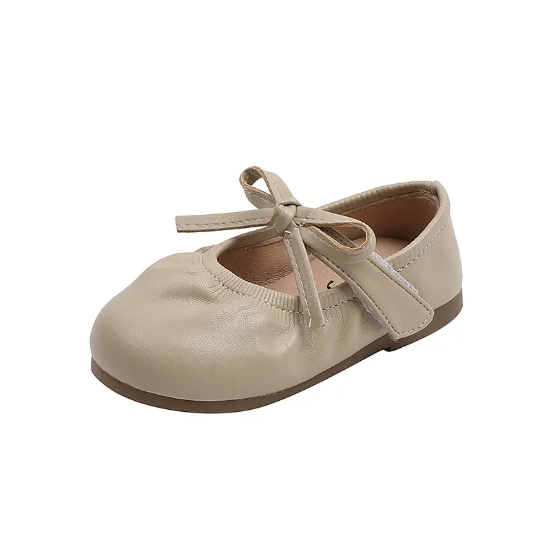 Girls Flats Shoes 2025 Fashion Children's Retro Bow Shoes Kids Soft Sole Pleated Casual Shoes for Party Wedding Japanese Style