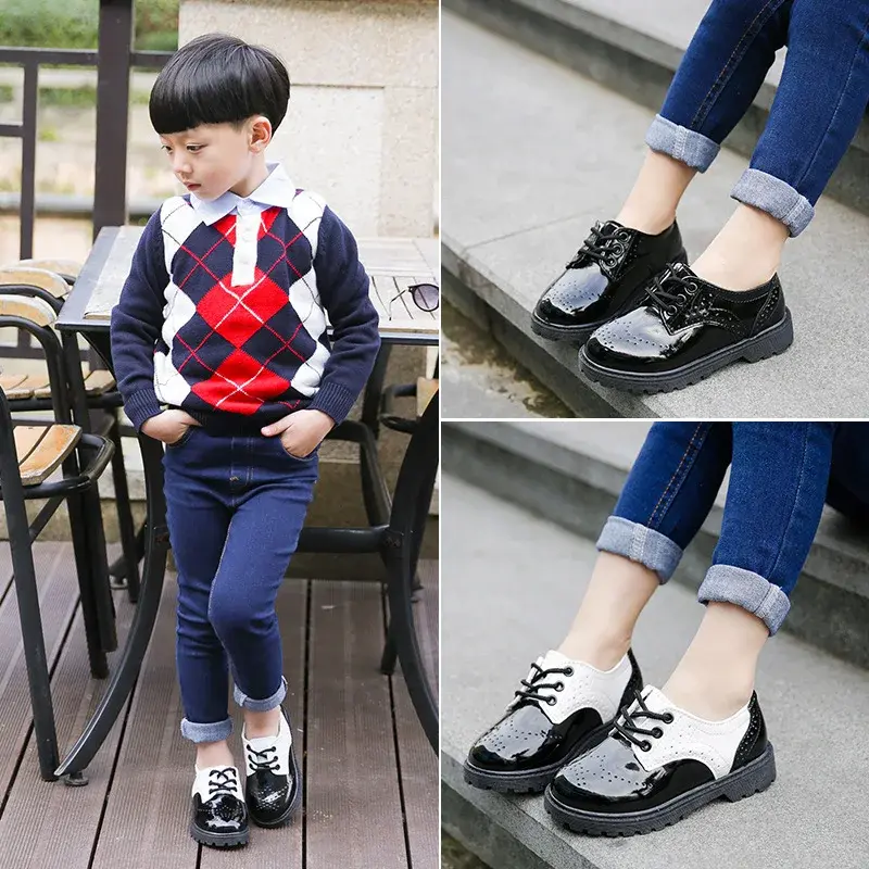 2025 New Spring Summer Autumn Kids Shoes For Boys Girls British Style Children's Casual Sneakers PU Leather Fashion Shoes Hot