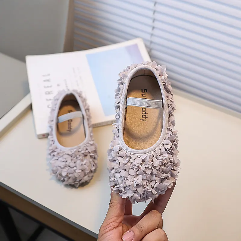 Girls' Flat Shoes Spring Autumn New Princess Ballet Versatile Children's Leather Shoes Fashion Sweet Kids Causal Walking Shoes