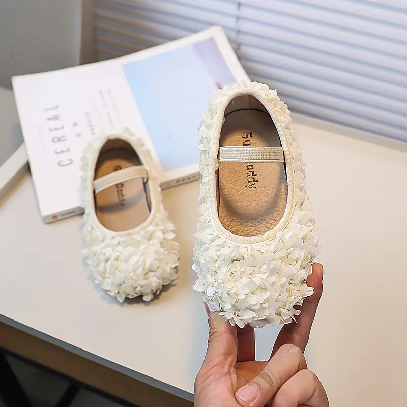 Girls' Flat Shoes Spring Autumn New Princess Ballet Versatile Children's Leather Shoes Fashion Sweet Kids Causal Walking Shoes