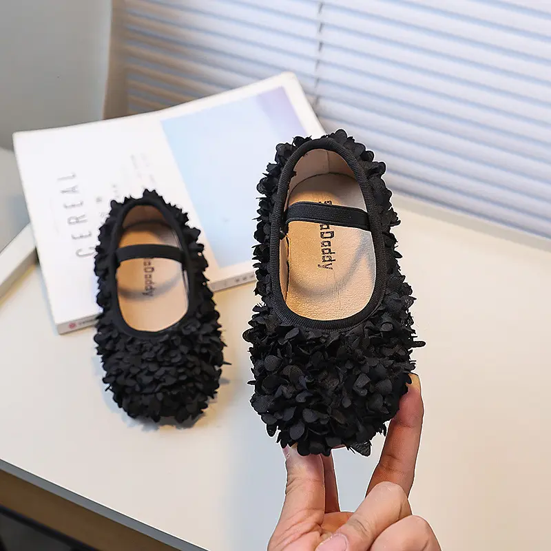 Girls' Flat Shoes Spring Autumn New Princess Ballet Versatile Children's Leather Shoes Fashion Sweet Kids Causal Walking Shoes