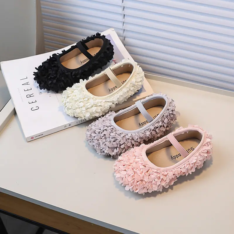 Girls' Flat Shoes Spring Autumn New Princess Ballet Versatile Children's Leather Shoes Fashion Sweet Kids Causal Walking Shoes
