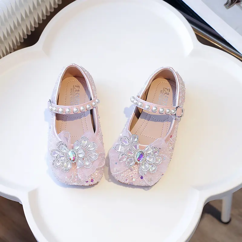 2025 New Luxury Girl Shoes Shallow Spring Autumn Children Leather Shoes Fashion Ballet Versatile Kids Causal Princess Flat Shoes